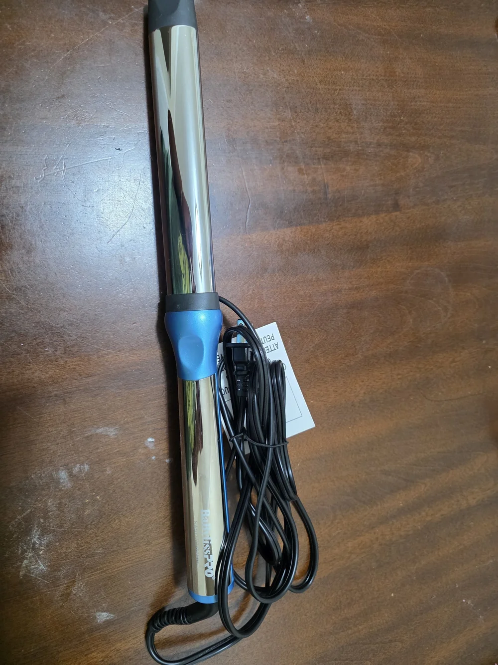 BaBylissPRO Silver and Blue Nano Titanium Oval Barrel Curling Wand